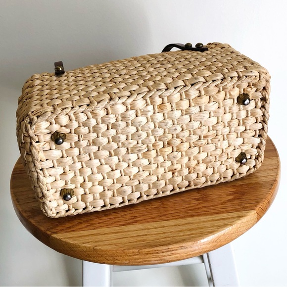Vintage straw & leather mini tote - Picture 10 of 16